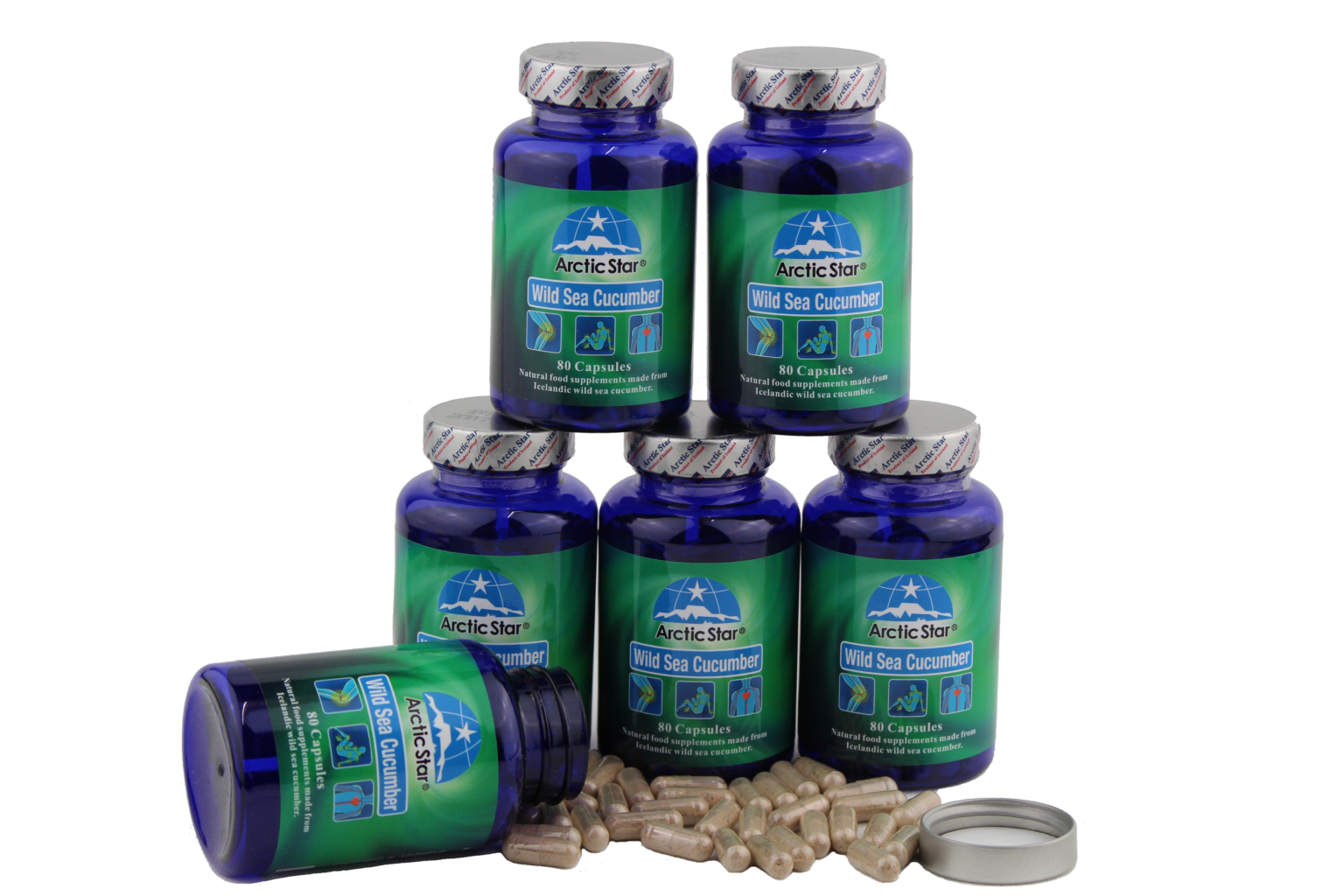 Arctic Star Sea cucumber capsules 6 bottles 480 capsules Arctic